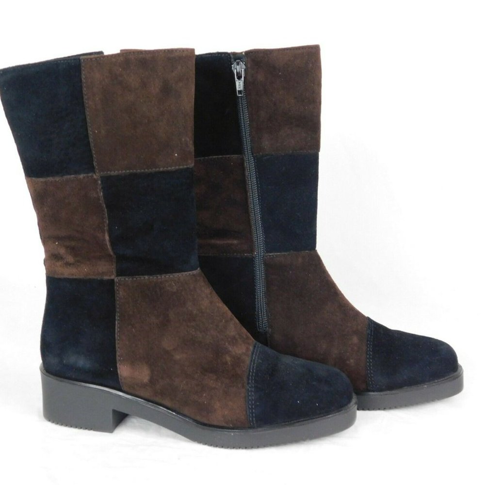 Vintage-NWOT Hush Puppie Black/Brown Boots Size 7